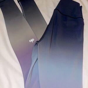 SOLD - ALO Yoga Airbrush Leggings in gradient Blue and Purple